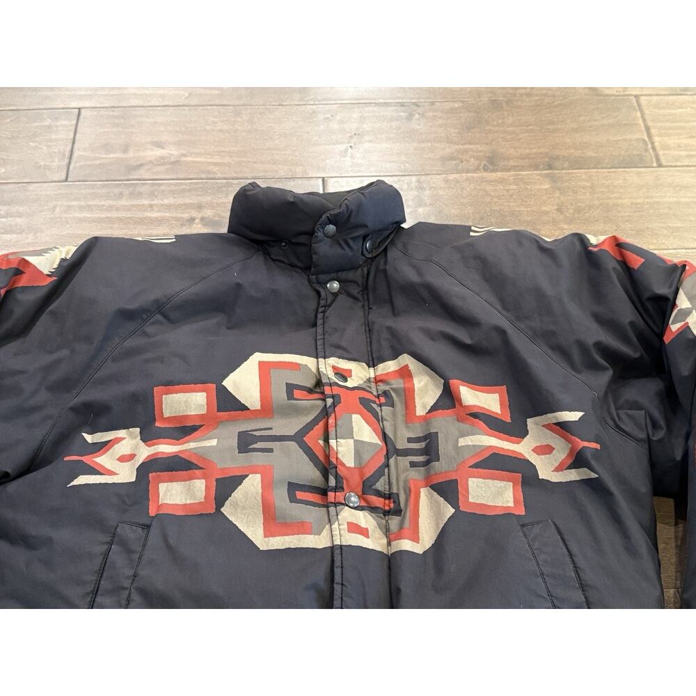 Vintage Ralph Lauren Mens Aztec Pattern Full Zip Puffer Down Jacket Size S SMALL - Picture 4 of 10